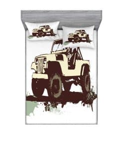 Juego de sábana ajustable y funda de -Brown Cream