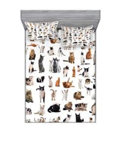 Juego de Sábana Ajustable y Funda de Almohada Lunarable Cat