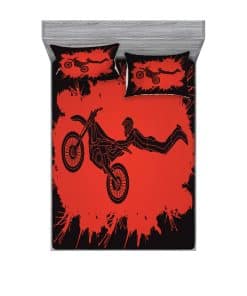 Juego de sábana ajustada y funda de -Vermilion Black