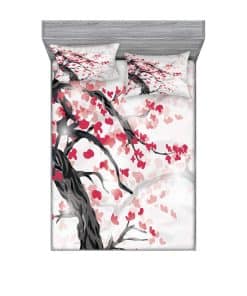 Juego de sábana ajustable y funda de -Blanco Marrón