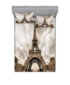 Juego de Sábana Ajustable y Funda de -Blanco y Negro