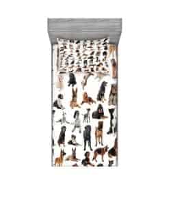 Juego de sábana ajustada y funda de almohada Lunarable Dog