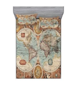 Juego de Sábana Ajustable y Funda de -Azul Rojo