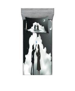 Juego de sábana ajustable y funda de -Gris