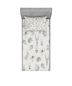 Juego de Sábana Ajustable Lunarable Gris & Funda de