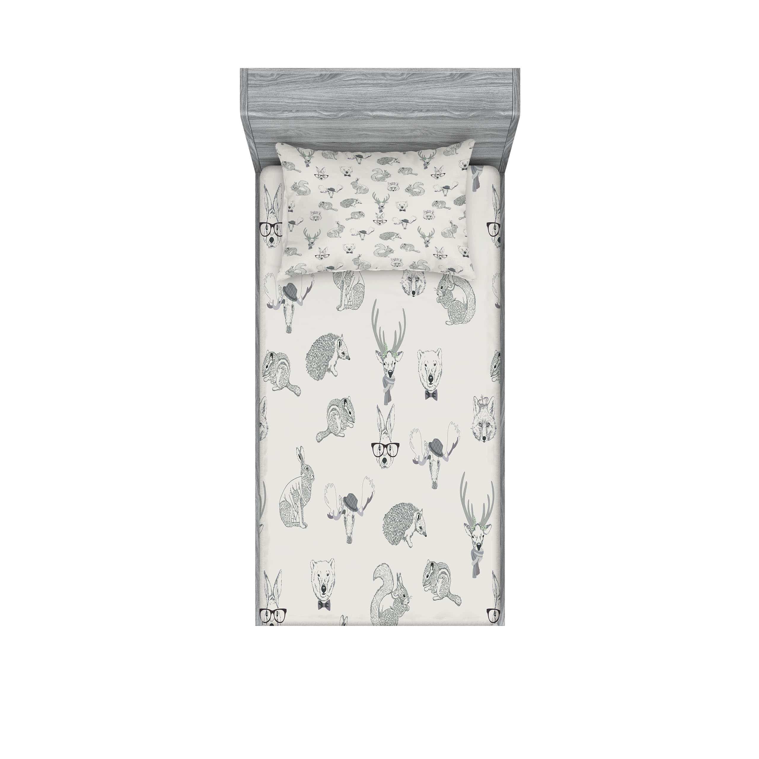 Juego de Sábana Ajustable Lunarable Gris & Funda de