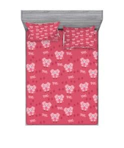 Juego de Sábana Ajustable y Funda de -Rosa Pálido