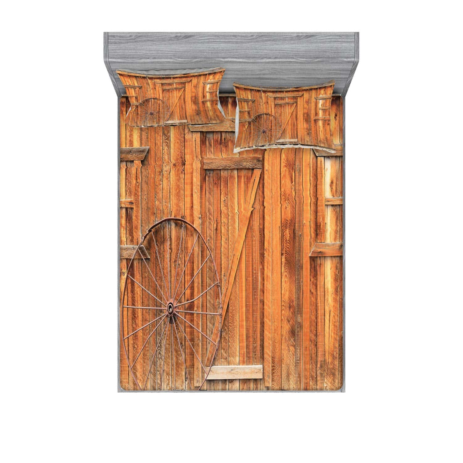 Juego de Sábana Ajustable y Fundas de -Naranja