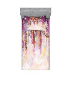 Lunarable Juego de Sábana Ajustable y Funda -Violeta