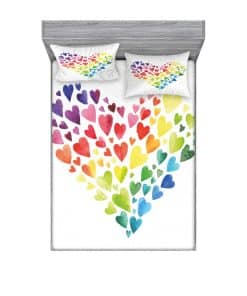 Juego de sábana ajustable y funda de -Rosa Rojo