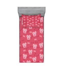 Juego de sábana ajustada y funda de almohada con diseño de