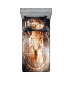 Juego de Sábana Ajustada y Funda de -Naranja Gris