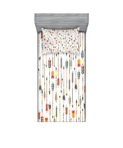 Juego de Sábana Ajustable y Funda de -Naranja Azul