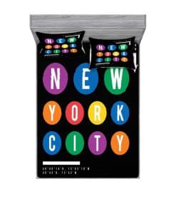 Juego de sábana ajustada y funda de almohada Lunarable NYC