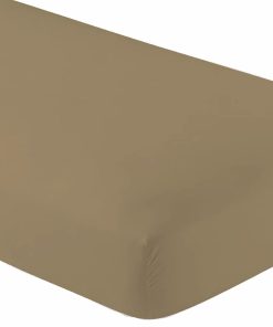 Juego de 2 sábanas ajustables 100% algodón -Taupe