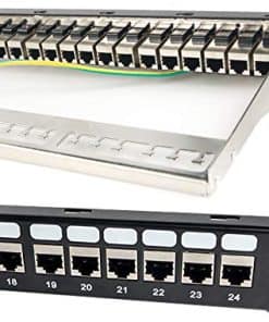 Panel de conexión de paso de acoplador RJ45 CAT6A de 24