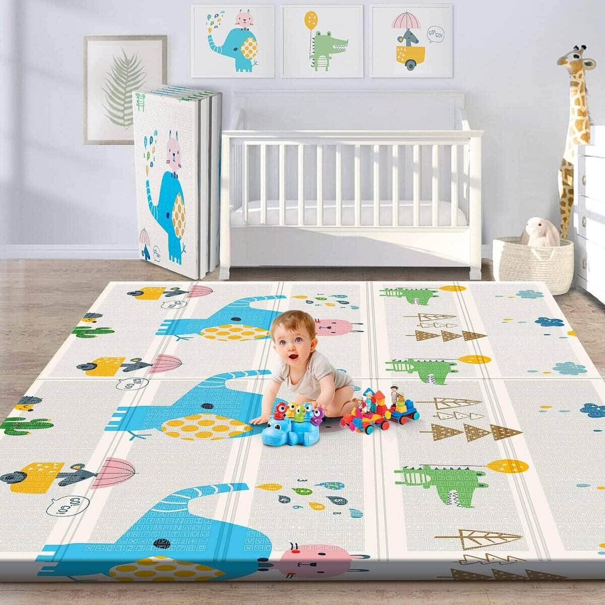 Tapete de Juego para Bebé Plegable Reversible y Grande