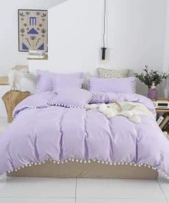 Juego de Ropa de Cama Vintage con Pompones de Softta