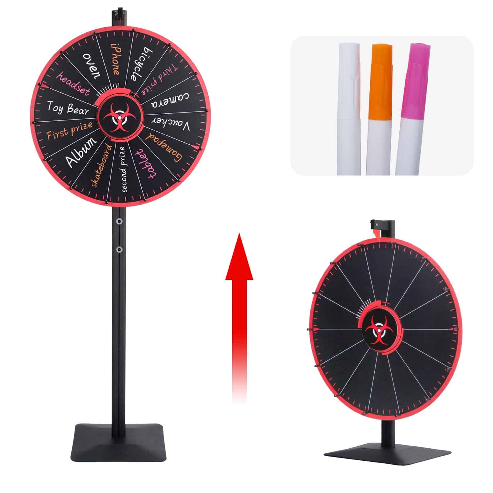 Ruleta de Premios de 24 Pulgadas con 14 Espacios de Color,