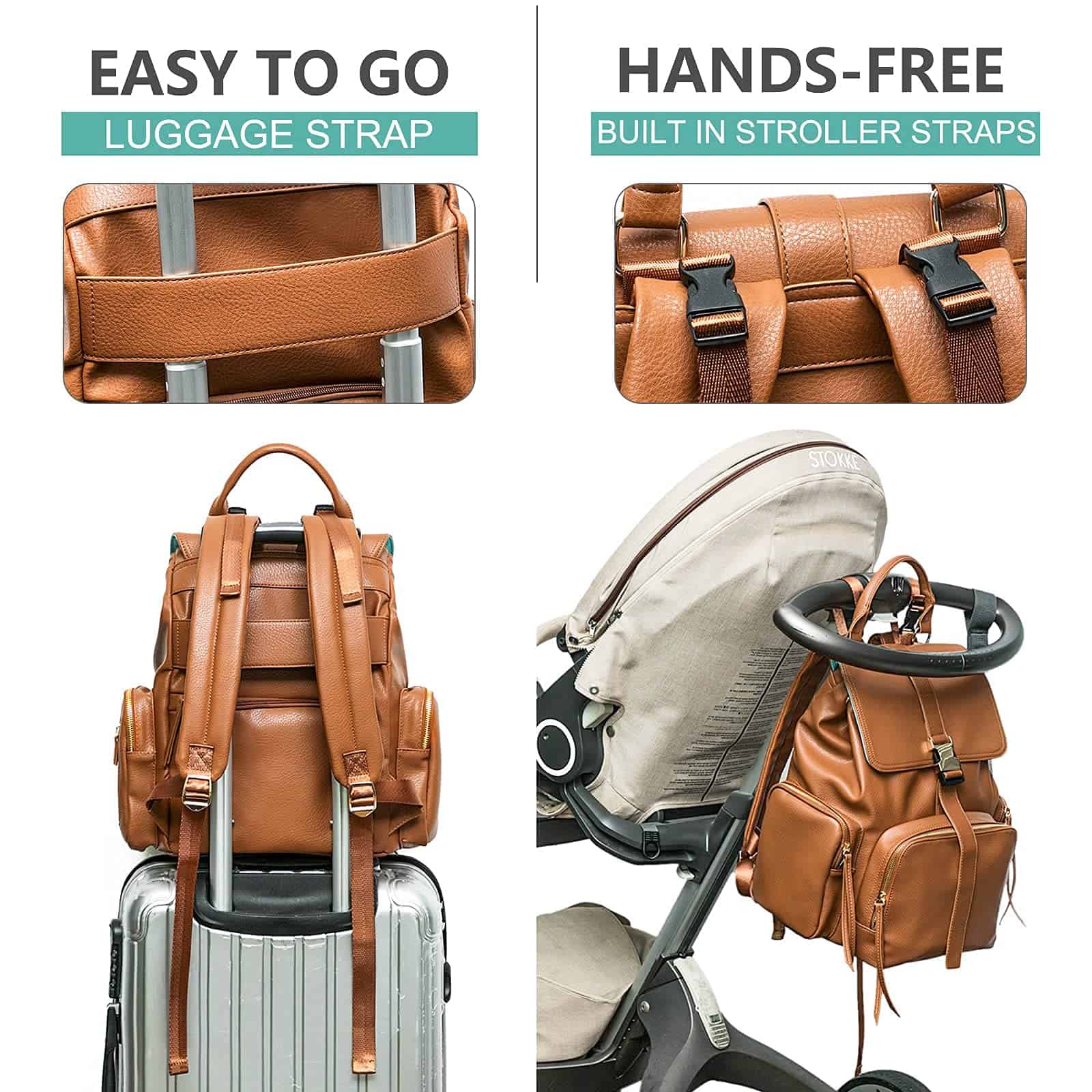 MOMINSIDE Mochila para Pañales con 14 Bolsillos, Bolso de - Imagen 6