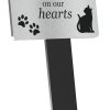Placa Conmemorativa para Gato Plateada y Negra - Exterior