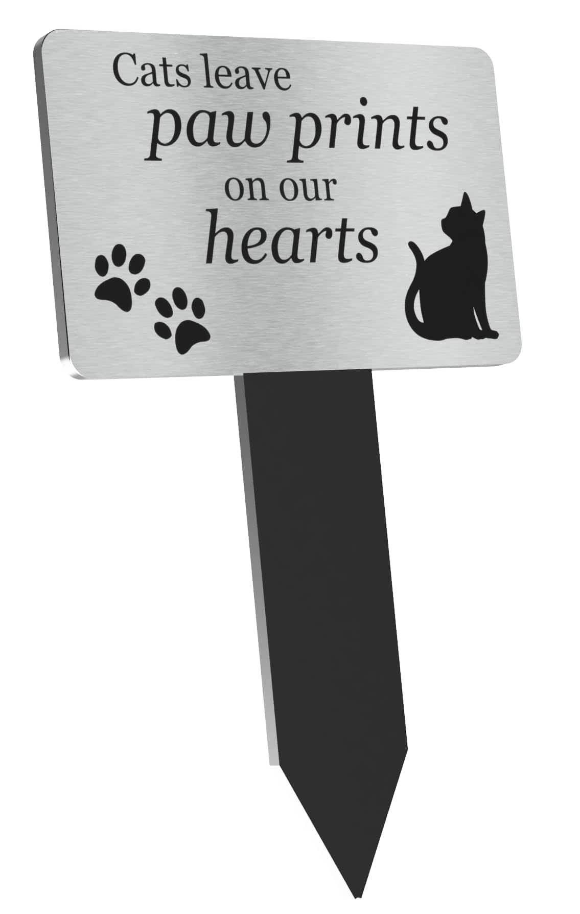 Placa Conmemorativa para Gato Plateada y Negra - Exterior