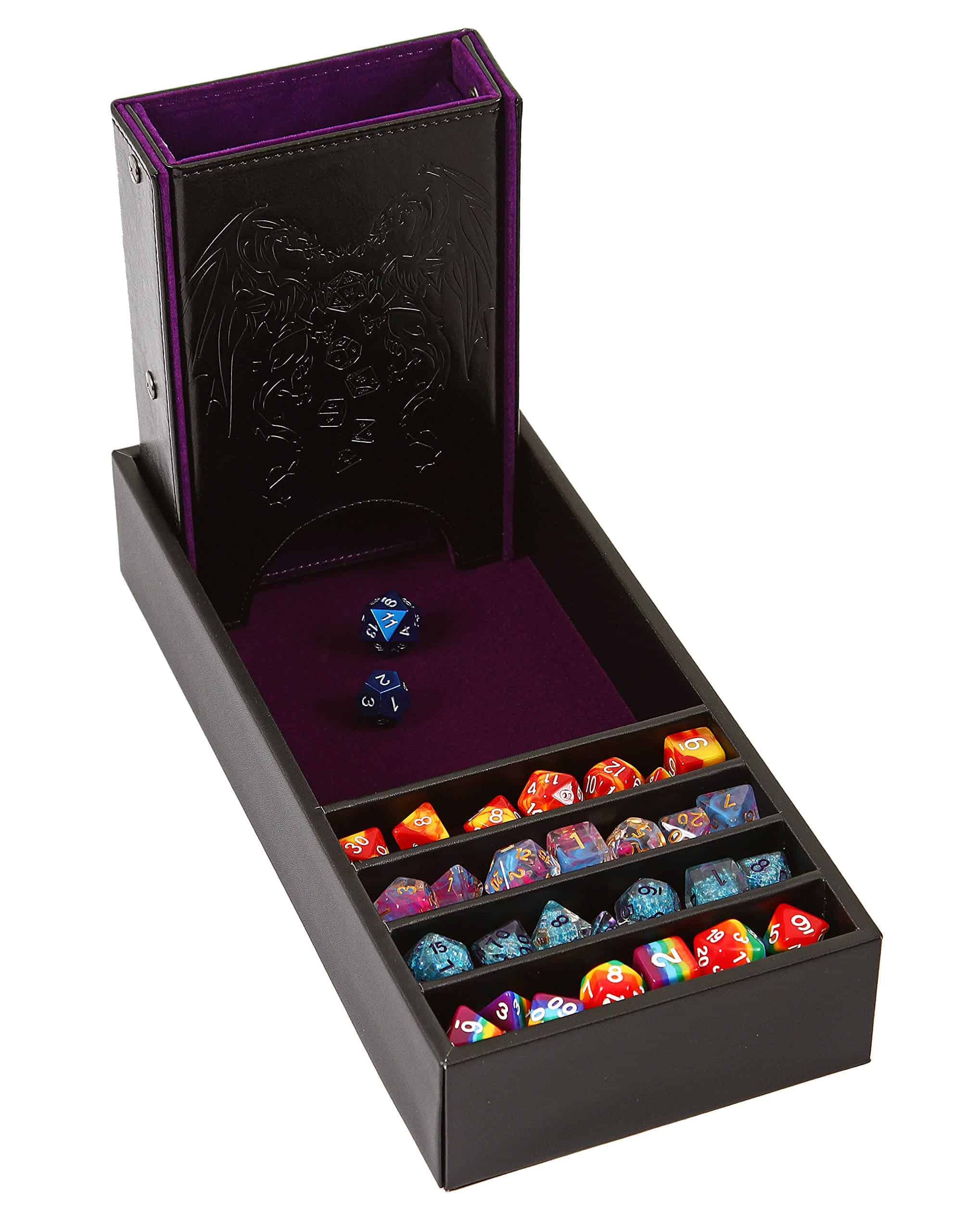 Forged Dice Co. Citadel Dice Tray and Dice -Purple