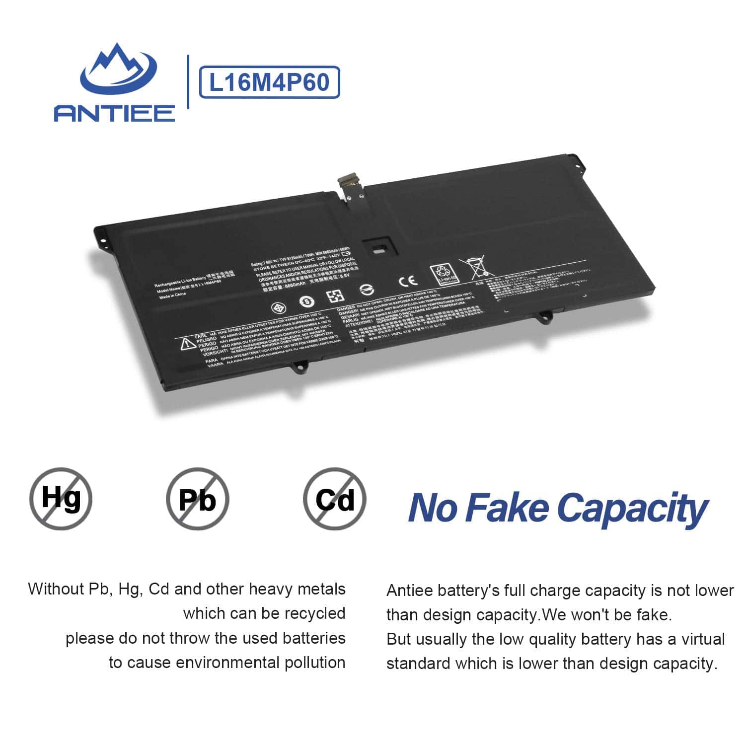 Batería de repuesto ANTIEE L16M4P60 para Lenovo Yoga 920 - Imagen 5