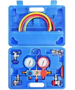 JIFETOR Juego de Manifold de 3 Vías AC, Herramienta de