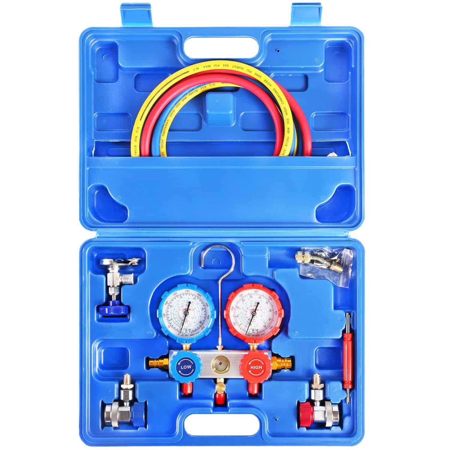 JIFETOR Juego de Manifold de 3 Vías AC, Herramienta de