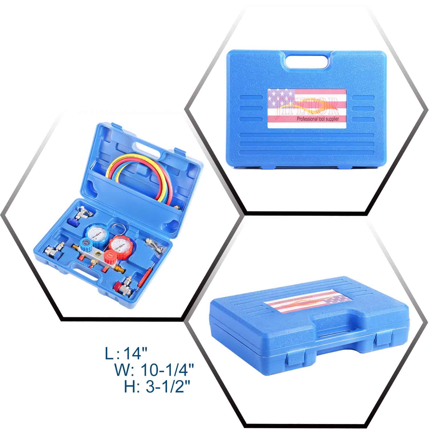 JIFETOR Juego de Manifold de 3 Vías AC, Herramienta de - Imagen 10