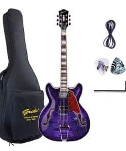Guitarra Eléctrica GROTE Jazz Semi-Hueca Con Puente Trapeze