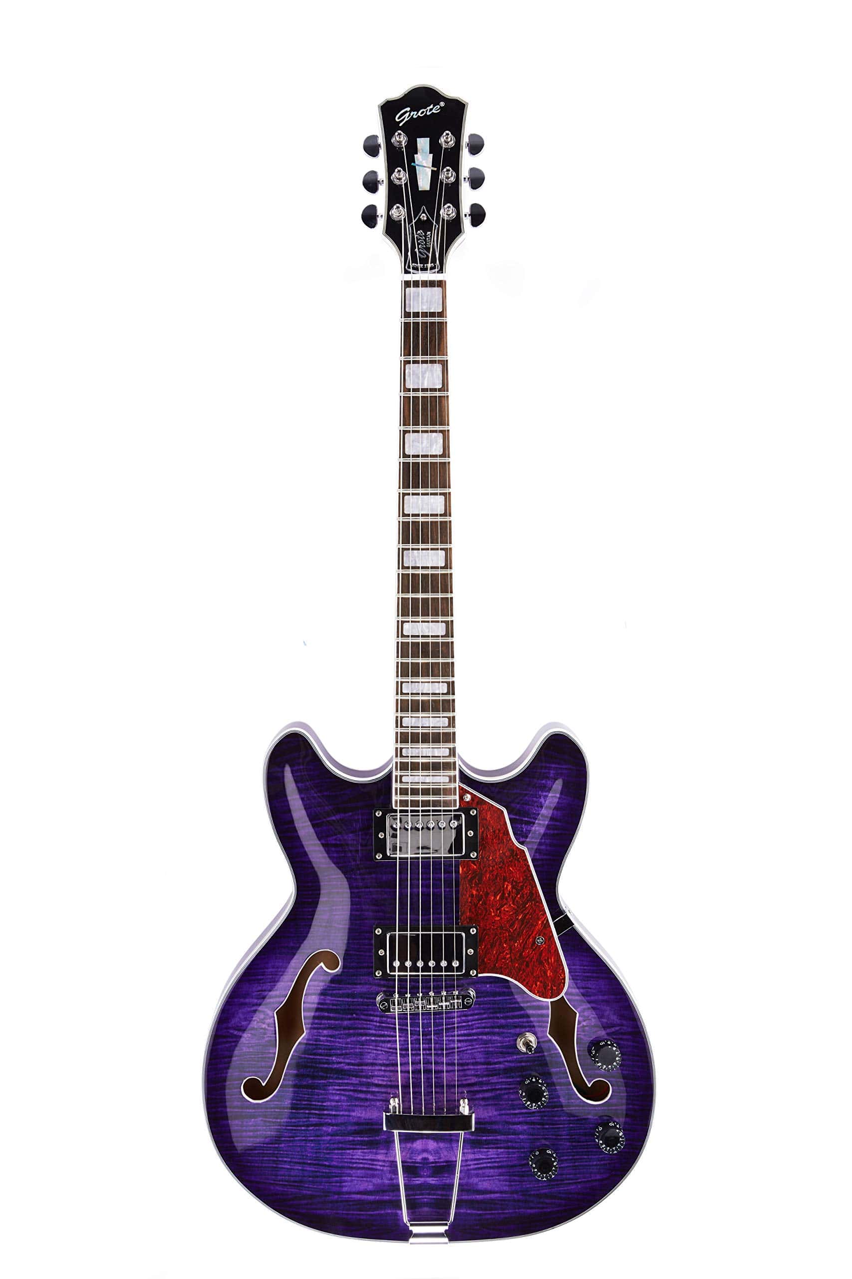 Guitarra Eléctrica GROTE Jazz Semi-Hueca Con Puente Trapeze - Imagen 3