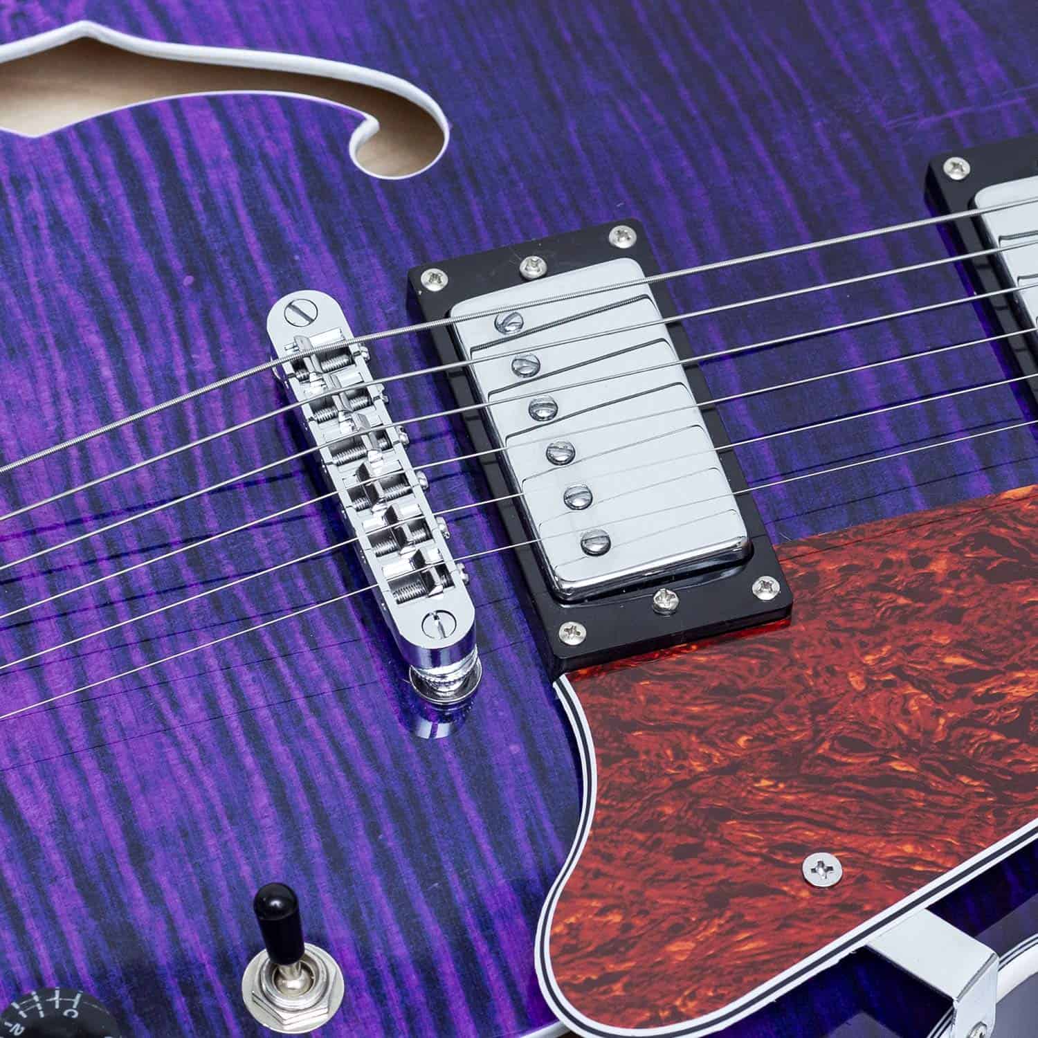 Guitarra Eléctrica GROTE Jazz Semi-Hueca Con Puente Trapeze - Imagen 9