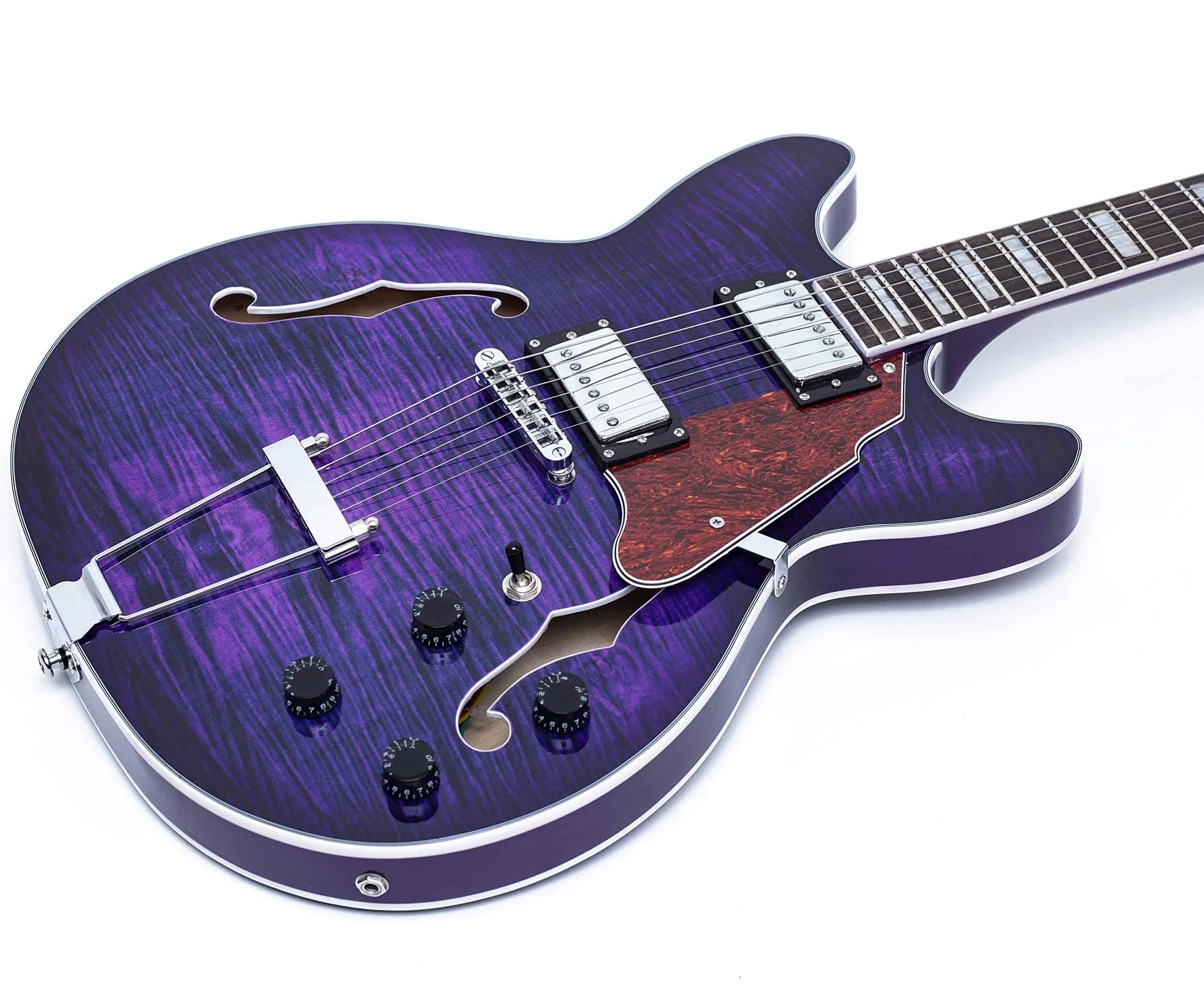 Guitarra Eléctrica GROTE Jazz Semi-Hueca Con Puente Trapeze - Imagen 5