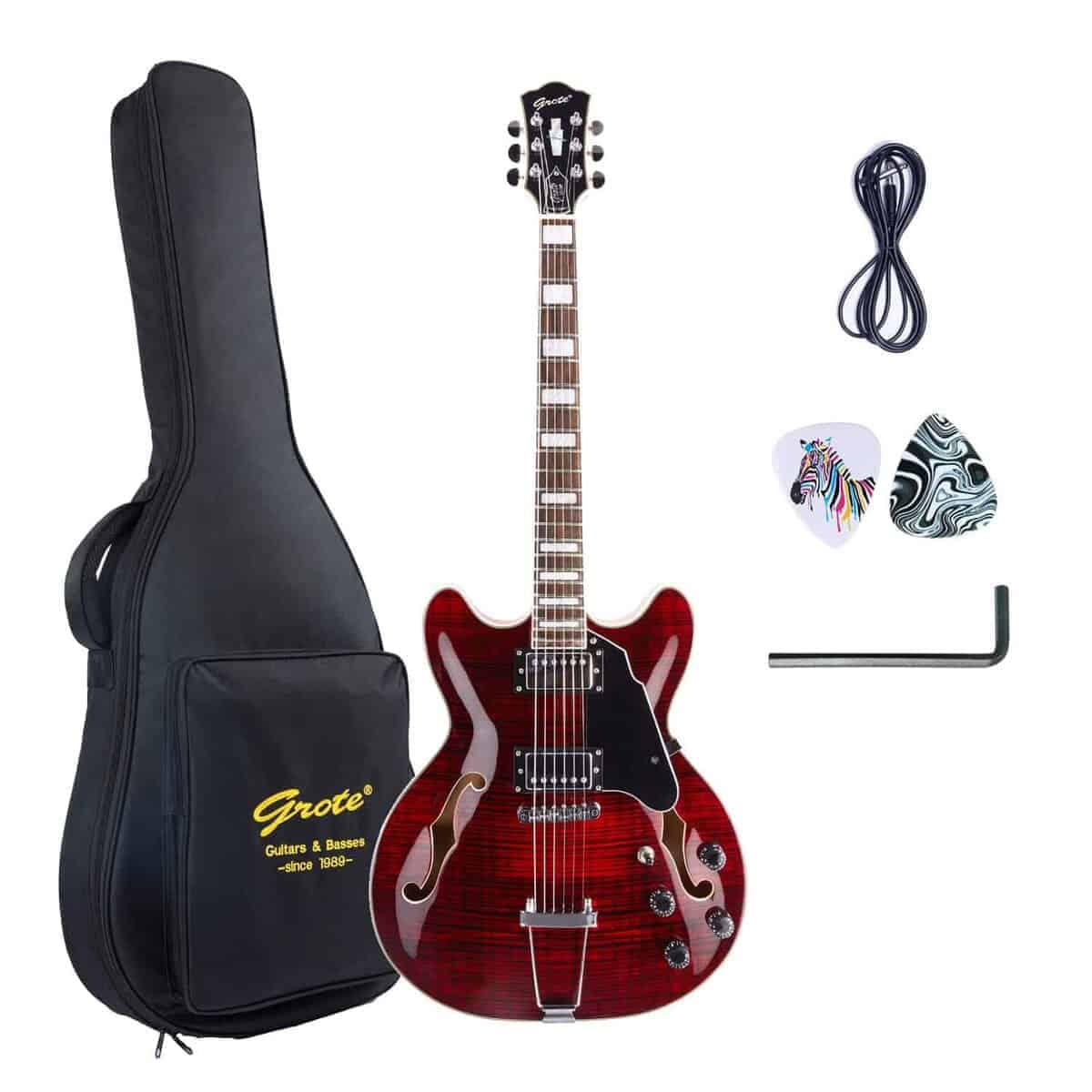 Guitarra Eléctrica Jazz GROTE Semi-Hollow Body Puente de