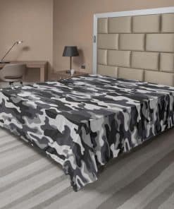 Lunarable Sábana Plana Estampado Militar, Demostración de