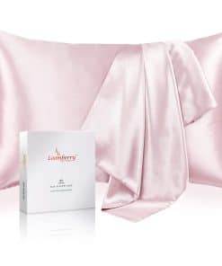 Funda de Almohada de Seda 100% Pura de -Rosado