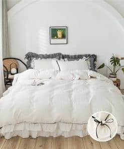 Juego de Funda de Edredón con Volantes y Lazo de Mariposa