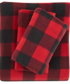 Juego de sábanas de franela de felpa Viviland Buffalo Plaid
