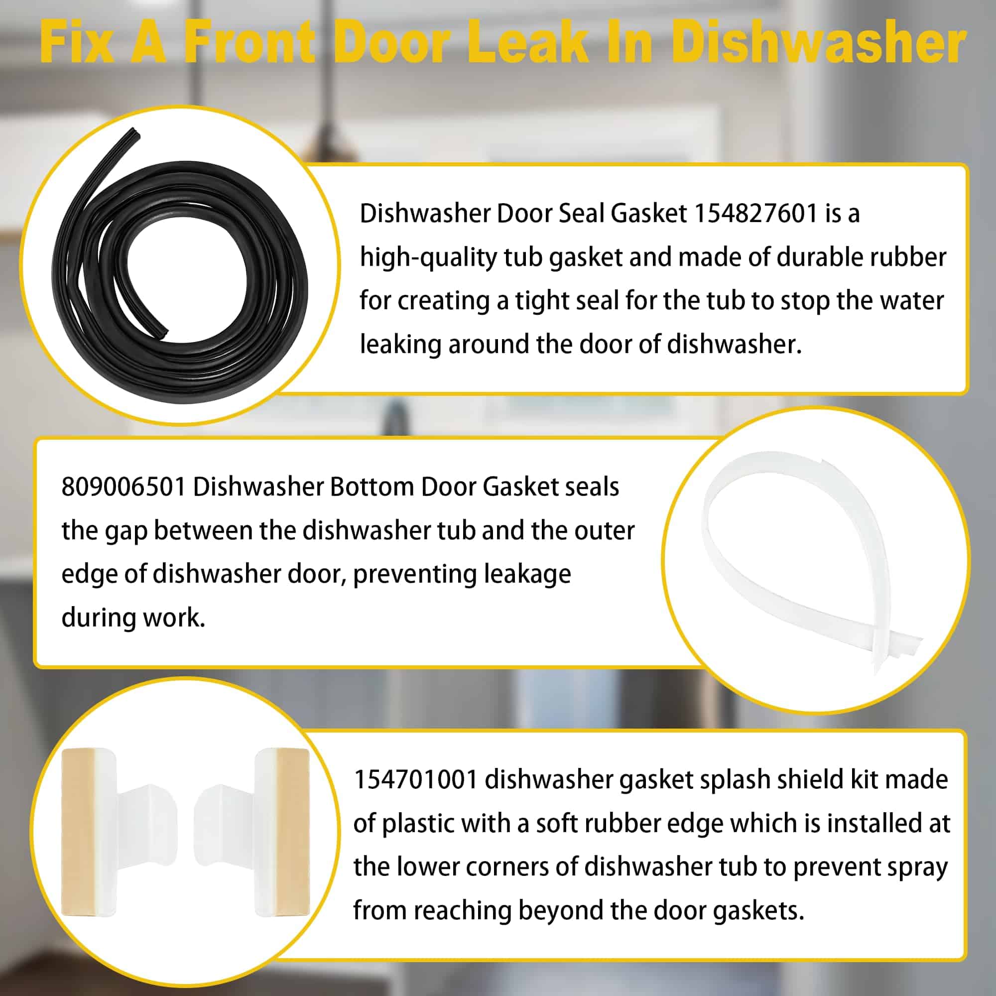 154827601 Sello de Puerta de Lavavajillas 809006501 Junta - Imagen 5