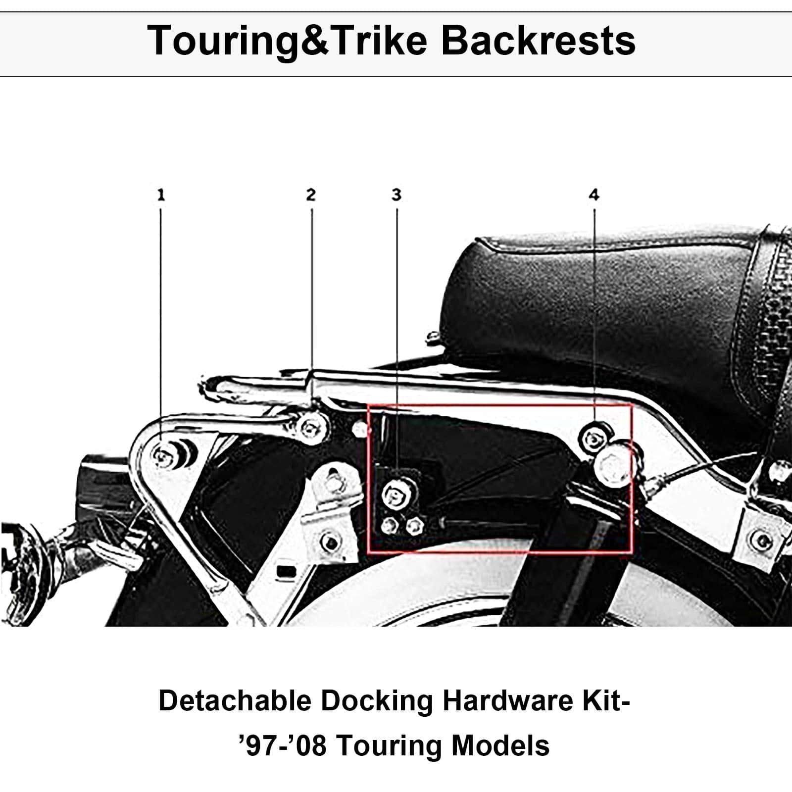 AUFER Respaldo Desmontable Sissy Bar Respaldo Trasero con - Imagen 5