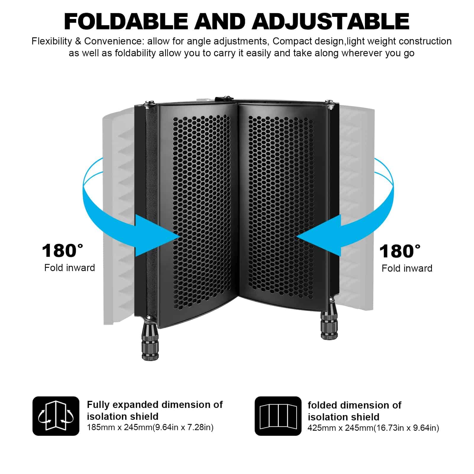 Escudo de Aislamiento para Micrófono de Grabación - Imagen 8