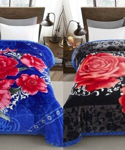 Manta de Franela Estampada Reversible Marina de 8 LB,