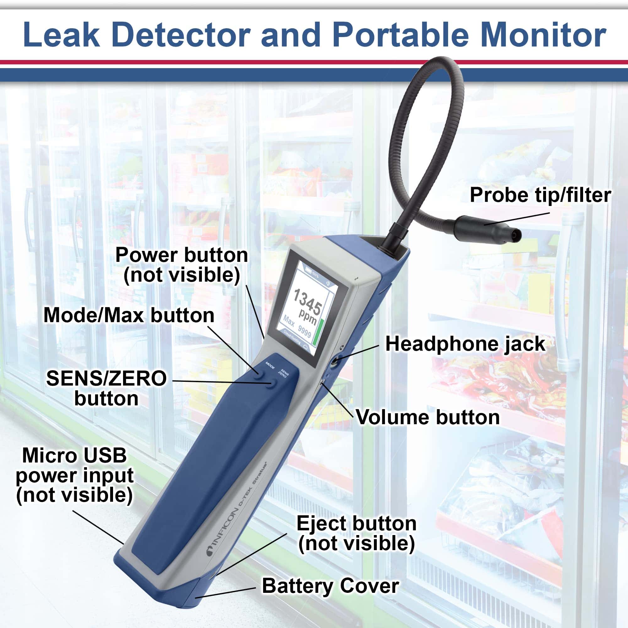 INFICON D-TEK Stratus Detector de Fugas de Refrigerante y - Imagen 7