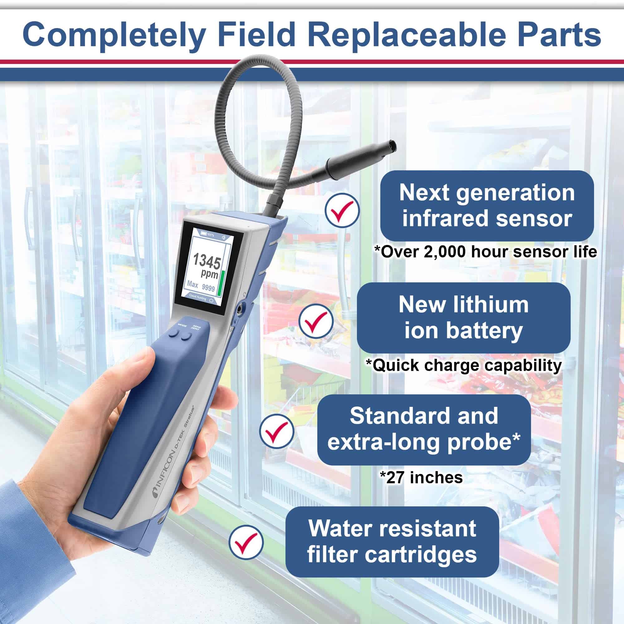 INFICON D-TEK Stratus Detector de Fugas de Refrigerante y - Imagen 5