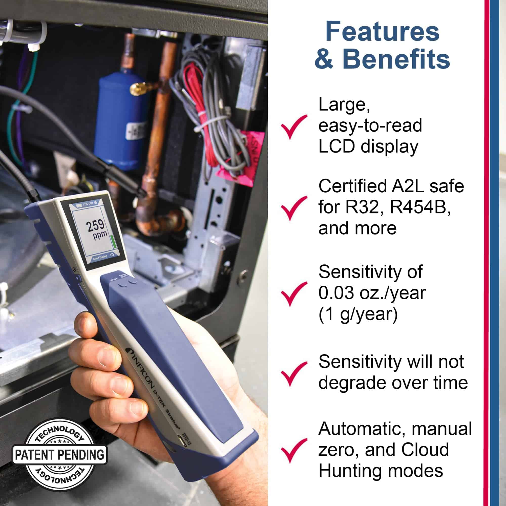 INFICON D-TEK Stratus Detector de Fugas de Refrigerante y - Imagen 6