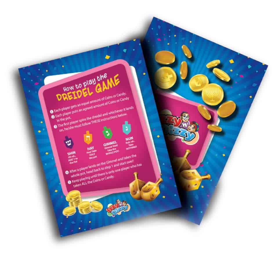 Dreidels de Hanukkah - Dreidel de Madera Azul y Blanco - - Imagen 5