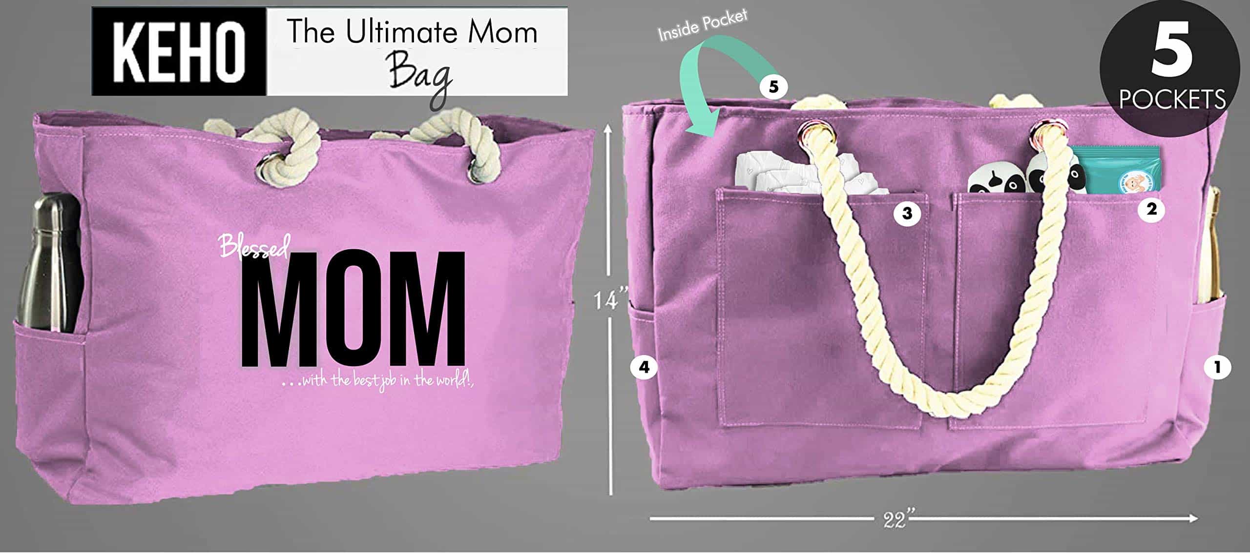 Bolso de Hospital / Embarazo KEHO XXL Ultimate "Mom" (Rosa) - Imagen 3