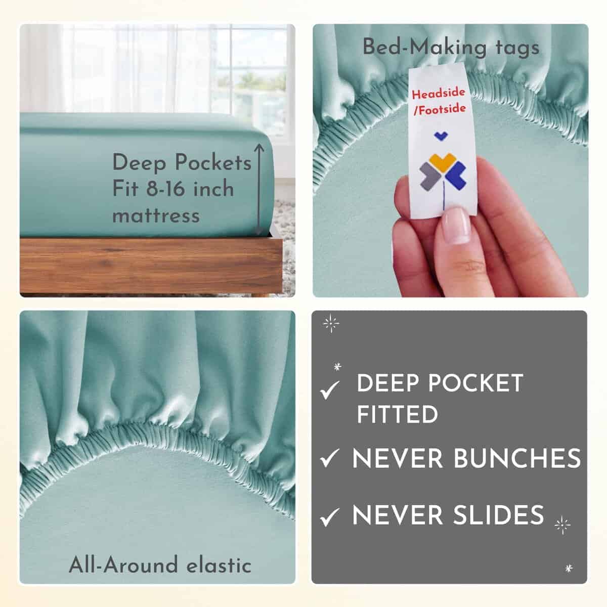 Juego de sábanas 100% algodón de California Design Den, el - Imagen 5